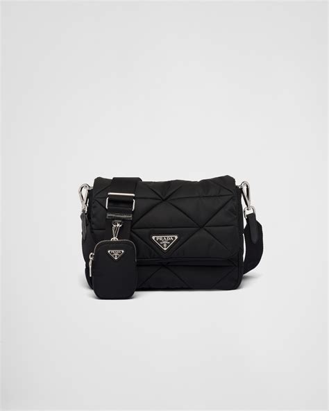 prada clutch padded nylon large pink|Prada nylon shoulder bag black.